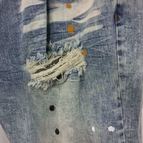 EVOLUTION IN DESIGN MEN DENIM DISTRESSED JEANS FTL-05-100 - Picture 6 of 8